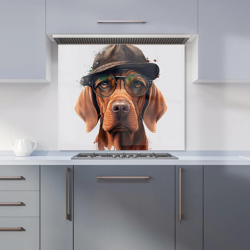 Image of Warren Reed - Designer Hungarian Vizsla Dog Splashart Kitchen Splashback Size: 600mm x 750mm Multicolor Unisex 600mm x 750mm
