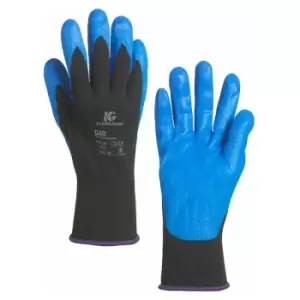 image of 40225 G40 Palm-side Coated Blue/Black Gloves - Size 7 - Blue Black - Kleenguard