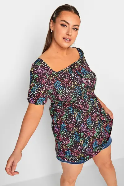 Image of Yours Square Neck Top Black