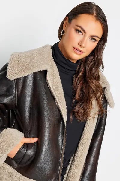 Image of Yours Aviator Jacket Brown