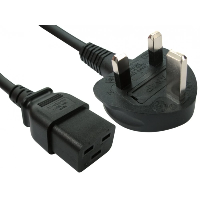 Image of UK Power Cable - Mains to C19 - 2m - RB-293