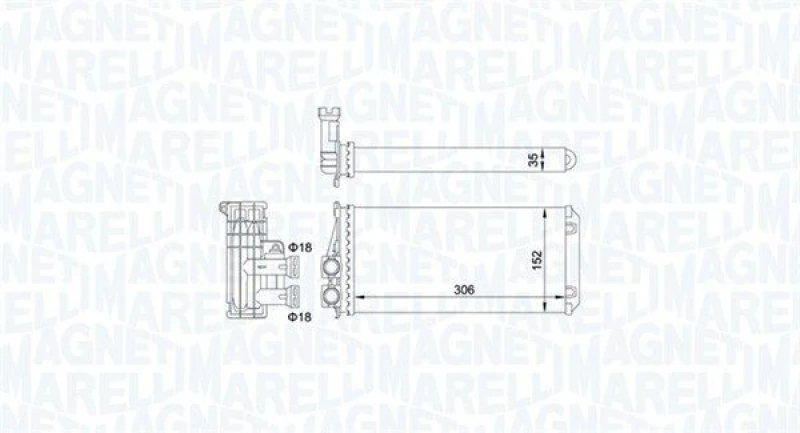 Image of MAGNETI MARELLI Heater matrix MAGNETI MARELLI 350218435000