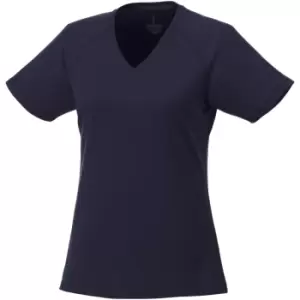 Image of Elevate Womens/Ladies Amery Short Sleeve Cool Fit V-Neck T Shirt (L) (Navy)