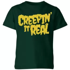 Image of Creepin it Real Kids T-Shirt - Forest Green - 9-10 Years