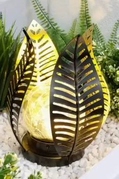 Image of Solar Tulip With LED Crackle Ball - White