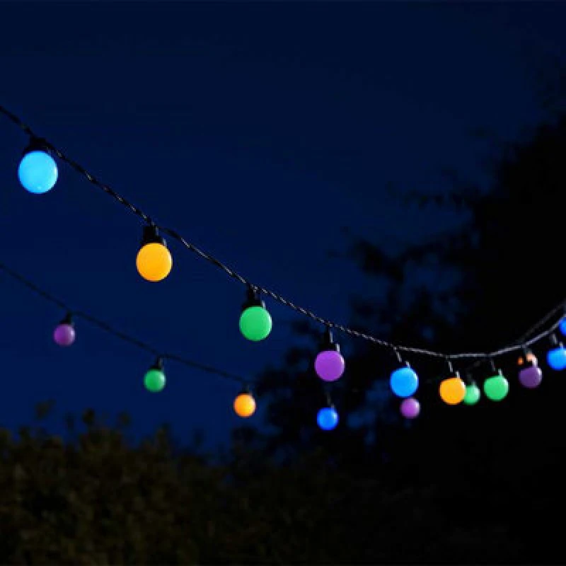 Image of Smart Solar SuperBright Multipower Festoon String Light - Set Of 30, Multi 1003001