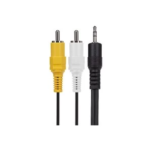 image of Maplin 2.5mm 3 Pole Jack Terminal to Twin Phono Cable 1.8m