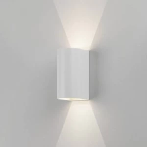 Image of LED 1 Light Outdoor Large Up Down Wall Light Textured White IP65