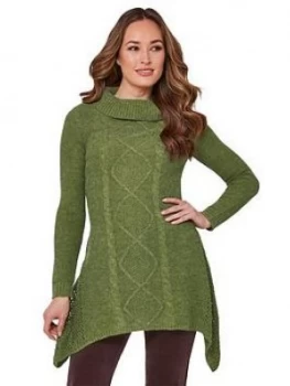 image of Joe Browns Remarkable Roll Neck Jumper - Green, Size 10, Women