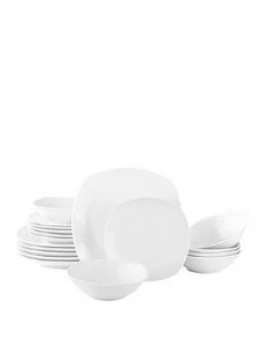 Image of Waterside 18 Piece White Everyday Square Dinner Set