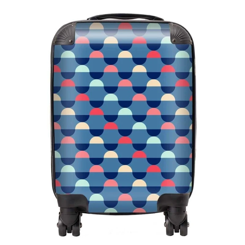 Image of Warren Reed - Designer Geometric Pattern Suitcase in Blue Size: Small Blue Unisex Small