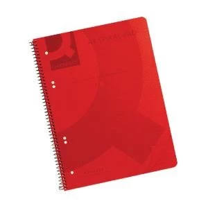 image of Q-Connect Spiral Bound Polypropylene Notebook 160 Pages A4 Red Pack of