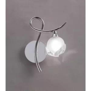 Fragma Right wall light with 1-light switch G9, polished chrome