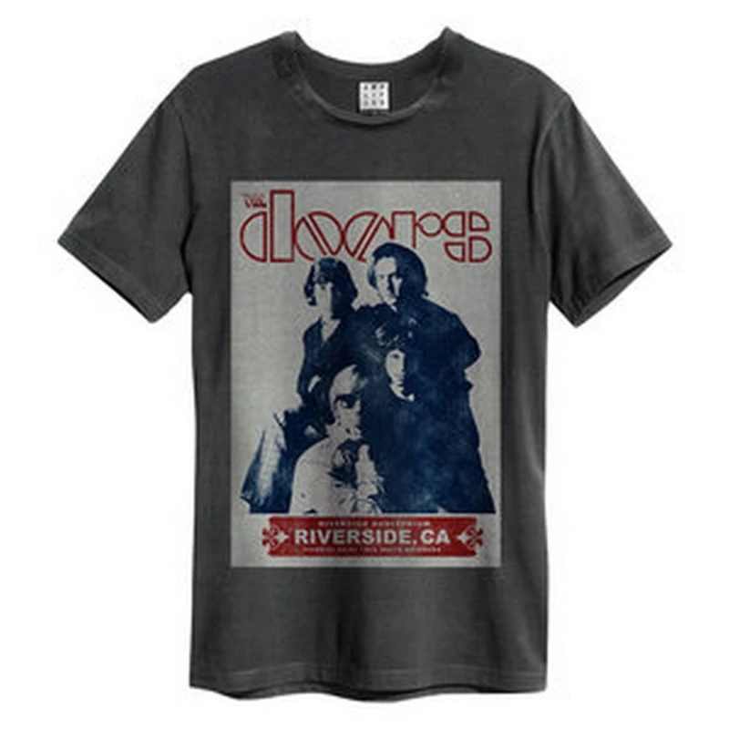 Image of Amplified Amplified Men Riverside The Doors T-Shirt in Charcoal Size: X-Small Charcoal XS Male 5063238201682