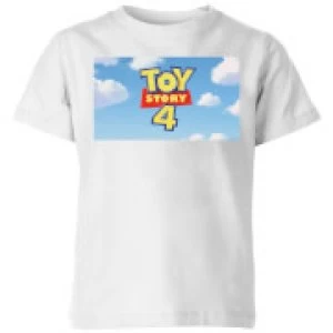 image of Toy Story 4 Clouds Logo Kids T-Shirt - White - 11-12 Years