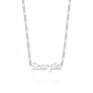 image of Scorpio Zodiac Recycled Sterling Silver Necklace ZN08_SLV