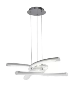 Image of Knot Ceiling Pendant 36W LED 3000K, 3600lm, Gloss White Acrylic, Polished Chrome
