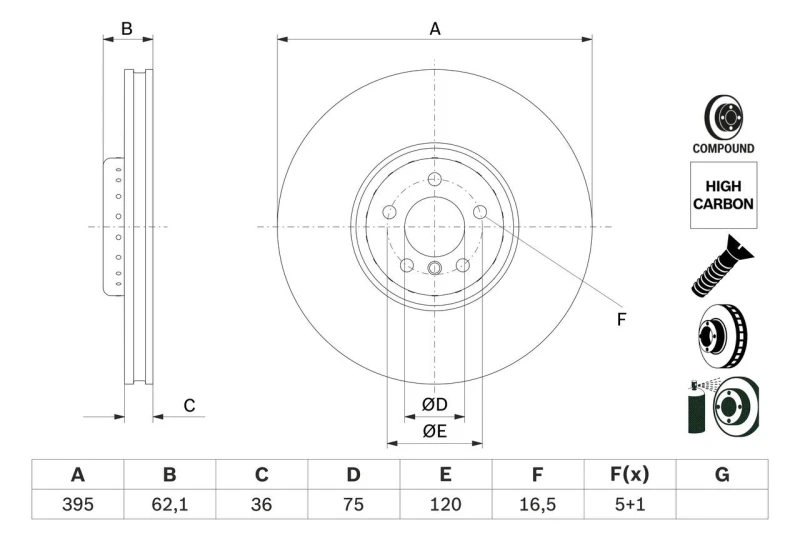 Image of Brake disc Bosch 0 986 479 E83