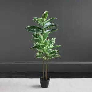 image of 97cm Artificial Variegated Triple Stem Rubber Tree