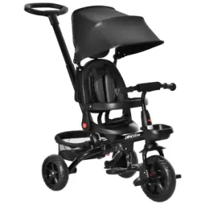 image of HOMCOM 4 in 1 Baby Tricycle Toddler Stroller Foldable Pedal Tricycle w/ Reversible Angle Adjustable Seat Removable for 1-5 Years - Black