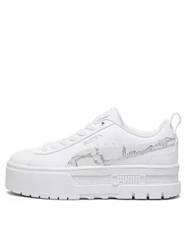 image of Puma Junior Mayze Snake, White, Size 5 Older