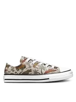 image of Converse Chuck Taylor All Star Desert Explorer Childrens Ox Trainers, Beige, Size 1