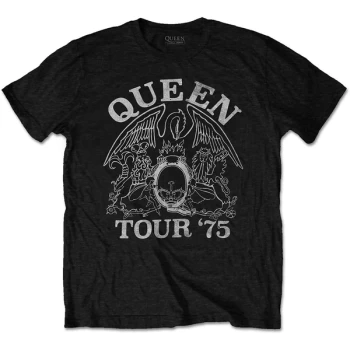 Image of Queen - Tour '75 Unisex Large T-Shirt - Black