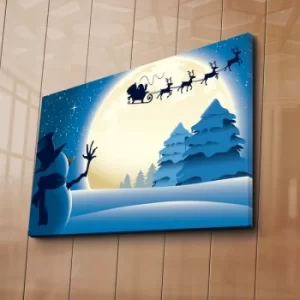 Image of 4570YYC-001 Multicolor Decorative Canvas Painting Snowman Waving