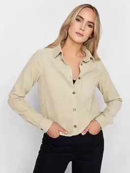 Image of Long Tall Sally Cream Cord Shirt, Cream, Size 12, Women