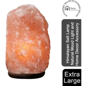 image of Haven Himalayan Crystal Handcrafted Salt Lamp Wooden Base, Extra Extra Large