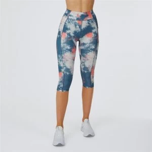 image of USA Pro Pro Capri Leggings - Coral Tie Dye