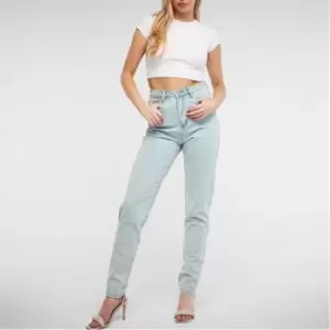 image of Missguided Tall Recycled Mom Jeans - Blue