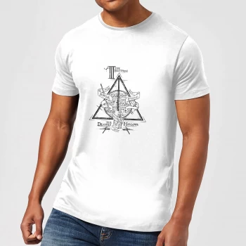 Image of Harry Potter Three Dragons White Mens T-Shirt - White - XS