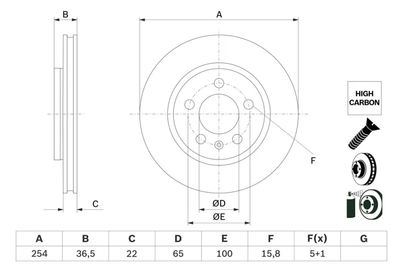 Image of Brake disc Bosch 0 986 479 E01
