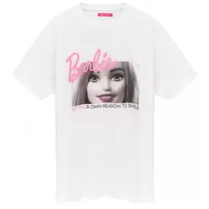 image of Barbie Womens/Ladies Be You Oversized T-Shirt (S) (White/Grey/Pink)