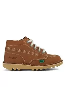 Image of Kickers Kick Hi Zip, Brown, Size 12 Younger