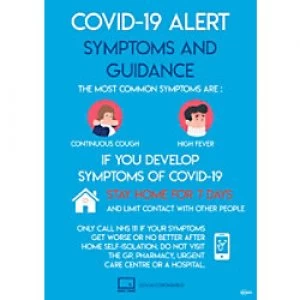 image of AVERY COVSGA3 COVID-19 Symptoms A3 Labels 297 x 420 mm Blue 2 Labels