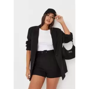 image of Missguided Tailored Belted Shorts Co Ord - Black