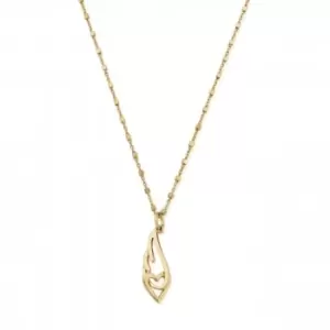 image of Gold Delicate Interlocking And Angel Wing Necklace GNDC3239