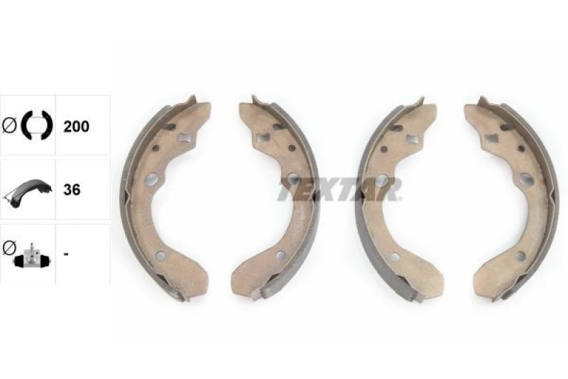 Image of Brake Shoe Set TEXTAR 91047400