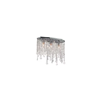 Image of Ideal Lux Rain Clear - 3 Light Small Ceiling Flush Light Chrome, E14