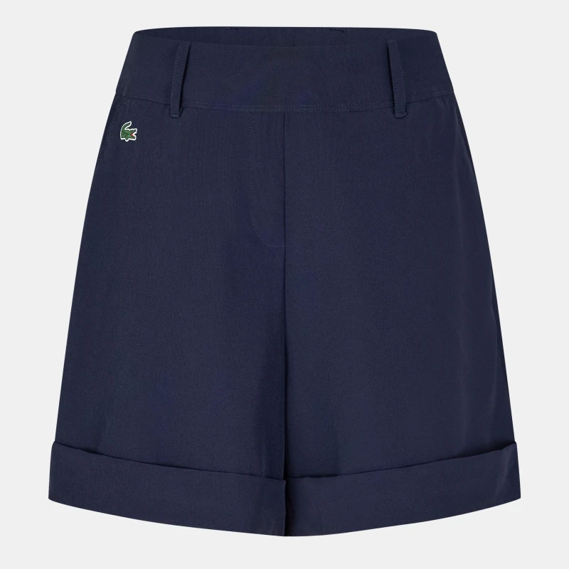 Image of Lacoste Womens Bermuda Woven Tracksuit Shorts Navy Blue female 4 (32)