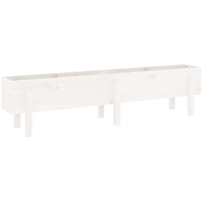 Image of vidaXL Garden Raised Bed White 160x30x38cm Solid Wood Pine, White 825192