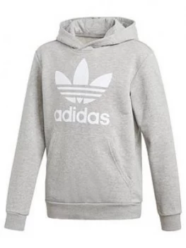 Image of Boys, adidas Originals Trefoil Hoodie - Grey Heather, Size 14-15 Years