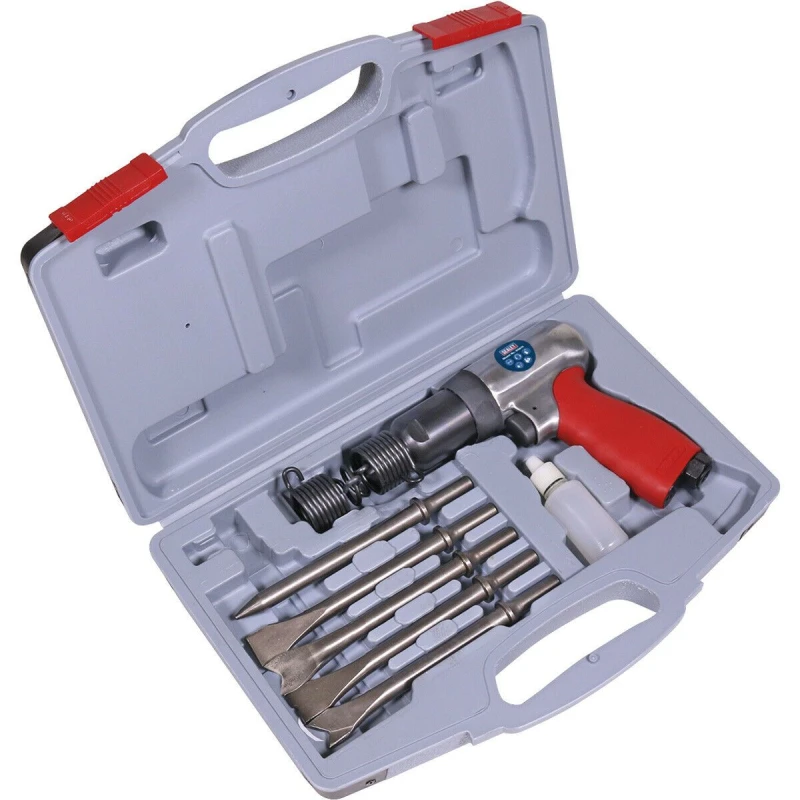 Image of Loops Long Stroke Air Hammer Kit - 1/4" BSP Inlet - Soft Grip - Handle Exhaust Multi