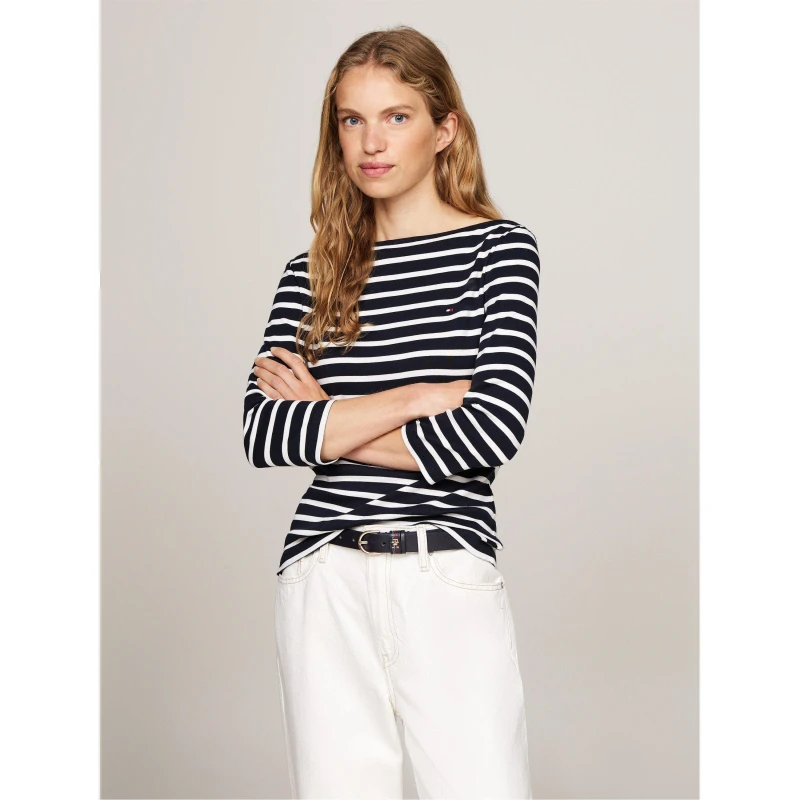 Image of Tommy Hilfiger NEW CODY SLIM BOAT-NK 3/4SLV - Blue Blue 16