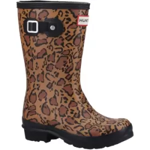 Image of Hunter Girls Original Leopard Print Wellington Boots UK Size 1 (EU 33)