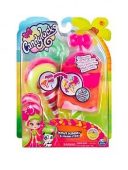 Image of Candylocks Doll + Pet - Kiwi Kimmi 7.5Cm Scented Collectable Doll + Hank-Ster Pet