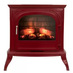 image of Focal Point Fires 1.8kW Dalvik Electric LED Stove - Burgundy