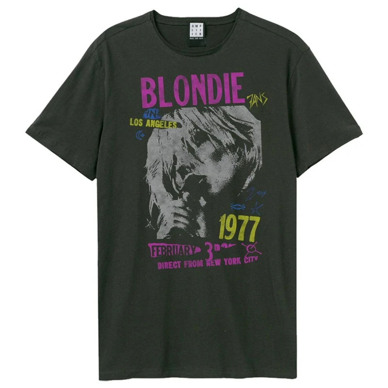 Image of Amplified Amplified Men Tour 77 Blondie T-Shirt in Charcoal Size: X-Small Charcoal XS Male 5063377359886